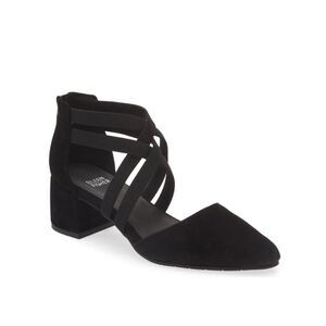 NEW Eileen Fisher Juku Pump Black Suede Sandal Closed Toe Sz 6.5